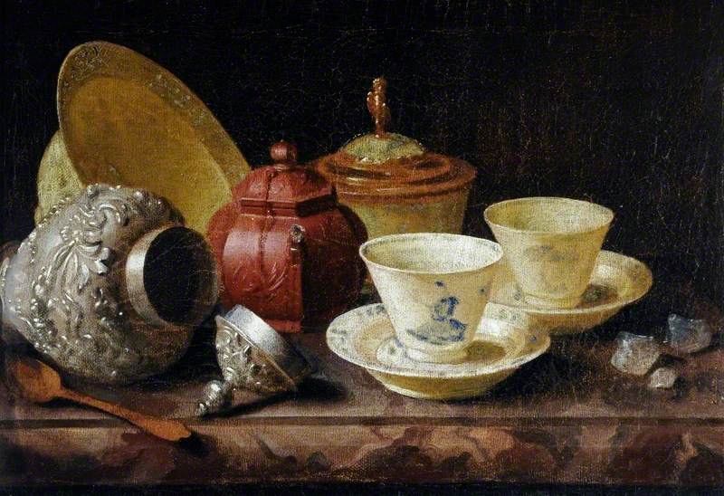 Still Life with Tea Cups by van Roestraten 1670, Museums Sheffield