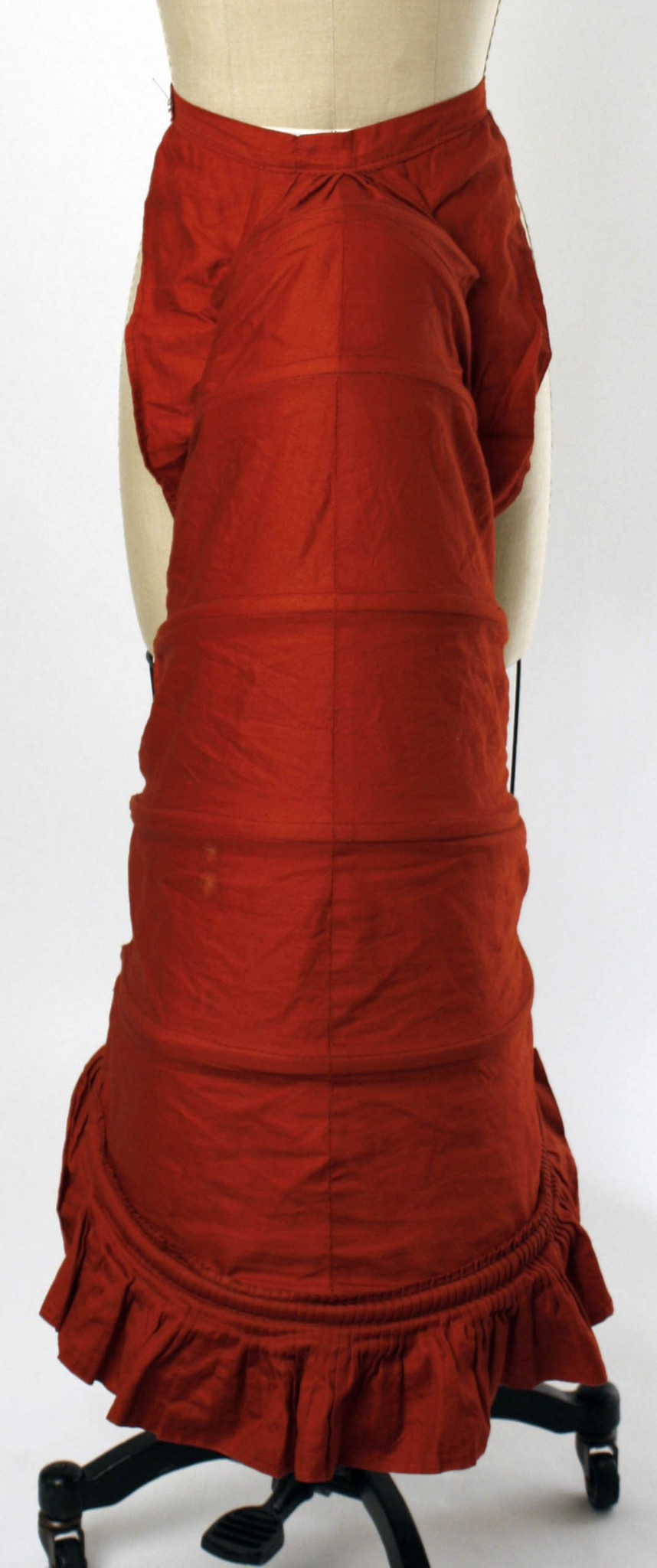 1870s Lobster tail bustle, back view